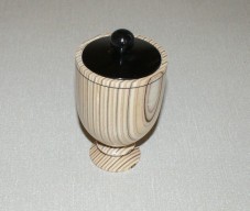 This lidded pot won a turning of the month certificate for ken Akrill